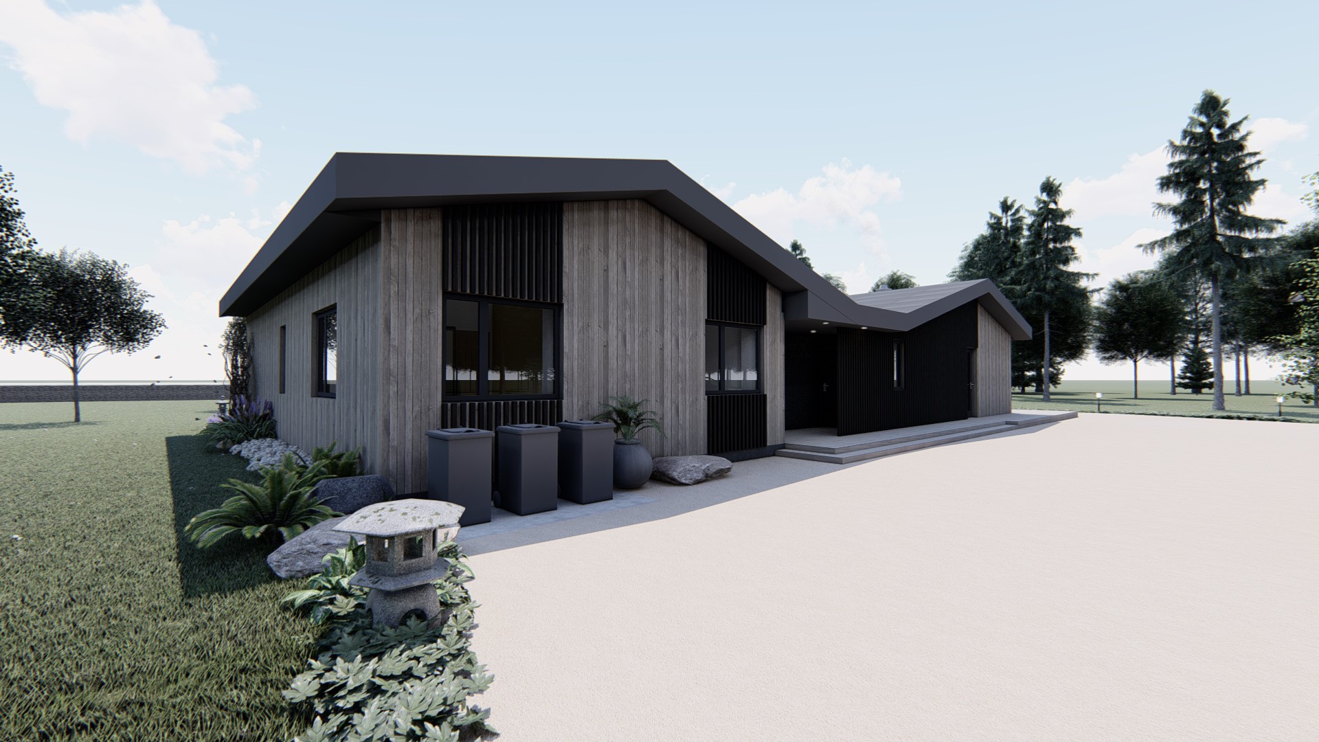 AMANDA 89 – Ühekorruseline pereelamu sauna ja suletava terrassiga